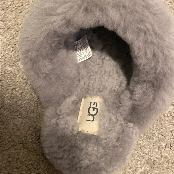 UGG Gray Fur-Lined Slippers