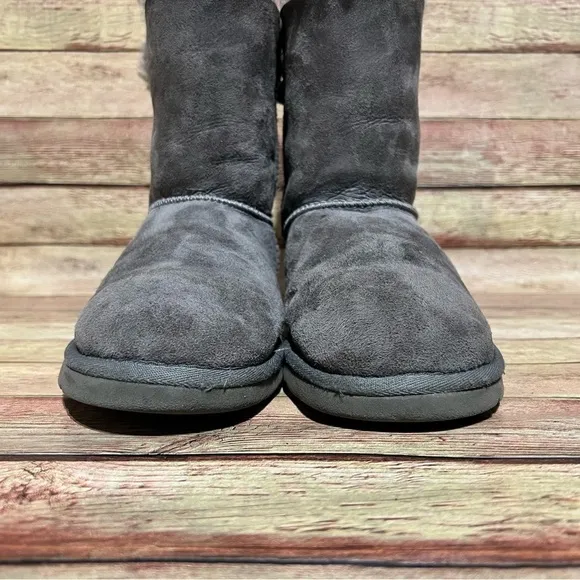 Ugg Grey Bailey Bow Ankle Boots
