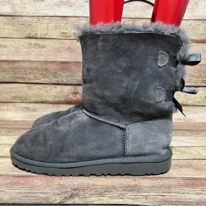 Ugg Grey Bailey Bow Ankle Boots