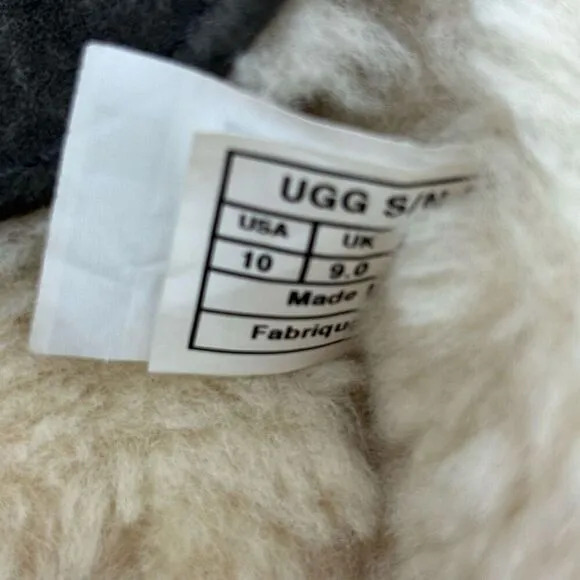 UGG Grey Suede Fur Lined Men's Slippers