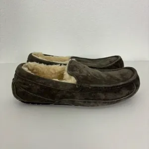 UGG Grey Suede Fur Lined Men's Slippers