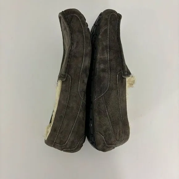 UGG Grey Suede Fur Lined Men's Slippers