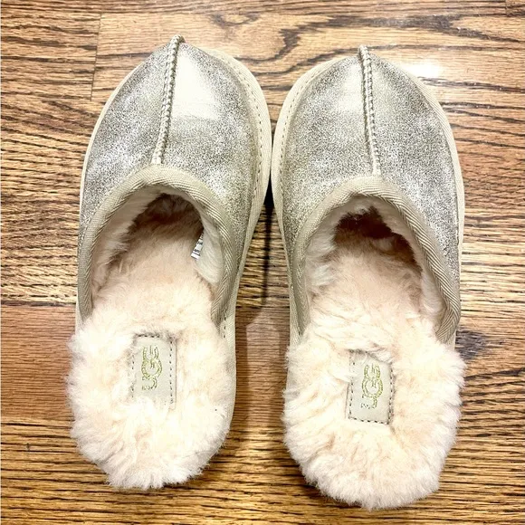 UGG Keegan Metallic UGGplush Faux Fur Lined Slippers