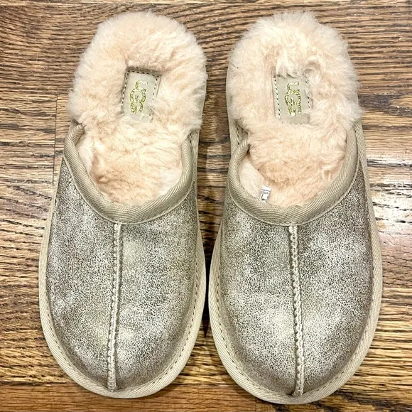 UGG Keegan Metallic UGGplush Faux Fur Lined Slippers