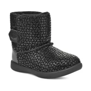 UGG Keelan Gel Hearts 1143656T-001 Boots Toddler 6 Black Round Toe Ankle KHD064