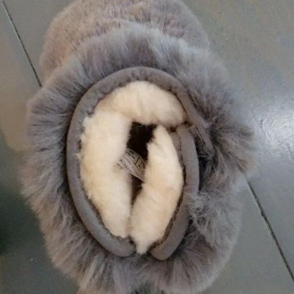 UGG Kid's Gray Jesse Bow II Fluff Bootie Size XS (0-6)