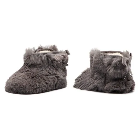 UGG Kid's Gray Jesse Bow II Fluff Bootie Size XS (0-6)