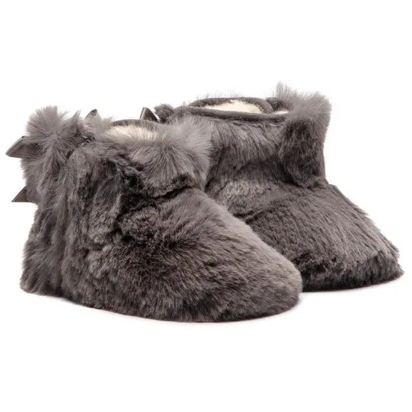 UGG Kid's Gray Jesse Bow II Fluff Bootie Size XS (0-6)