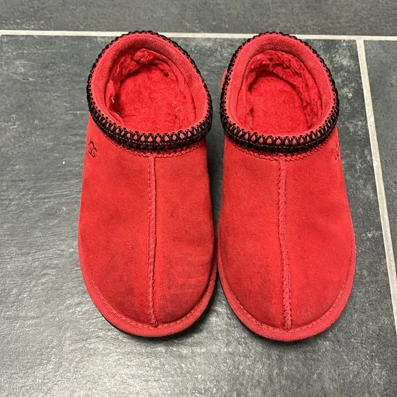 UGG kids Tasman Red Slipper slide shoes size 13