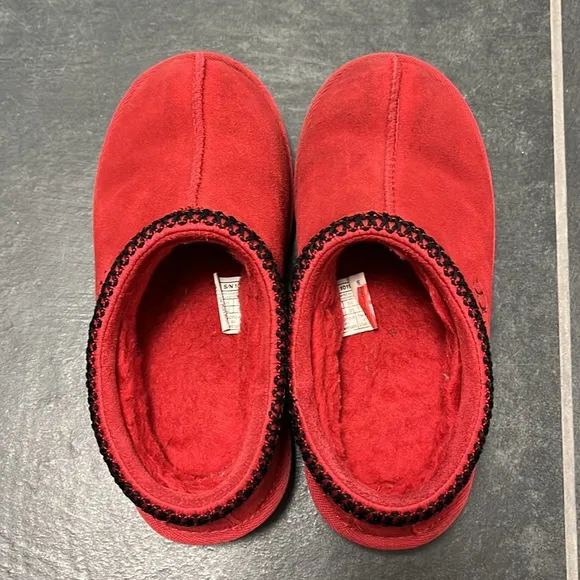 UGG kids Tasman Red Slipper slide shoes size 13