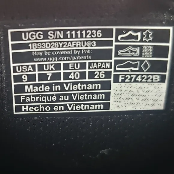 UGG Laton Fur Suede Slide Sandal Black Comfy slippers Women's 9