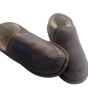 UGG leather men’s fur lined shoes/ slippers