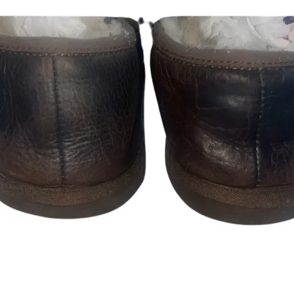 UGG leather men’s fur lined shoes/ slippers