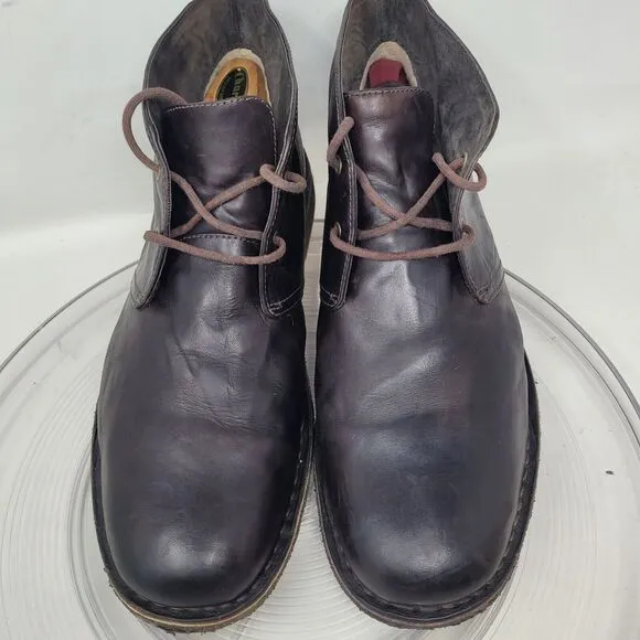 UGG Leighton Brown Waxed Crinkled Leather Chukka Boots Waterproof Mens Sz 12 99%