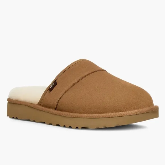 UGG Leisure Slide Slipper (Men) Tan (chestnut) Suede Shearling Slippers size 9