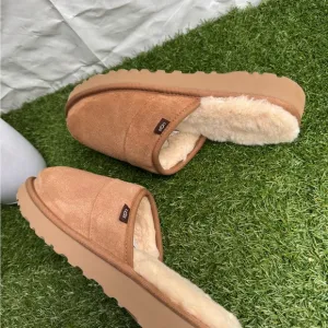 UGG Leisure Slide Slipper (Men) Tan (chestnut) Suede Shearling Slippers size 9