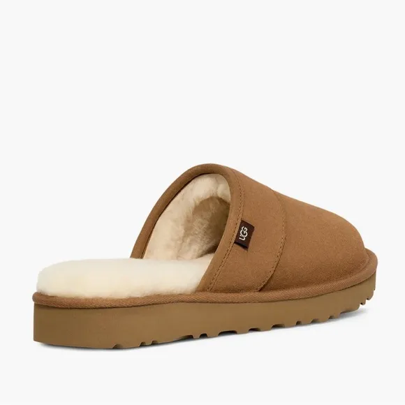 UGG Leisure Slide Slipper (Men) Tan (chestnut) Suede Shearling Slippers size 9