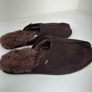 UGG Leisure Suede UGG Wool Lamb Fur Lined Slides Slippers Men's Size 10