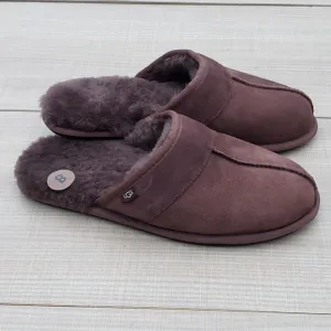 UGG Leisure Suede UGGpure Wool Lamb Fur Lined Slides Slippers Men's Size 8 NEW