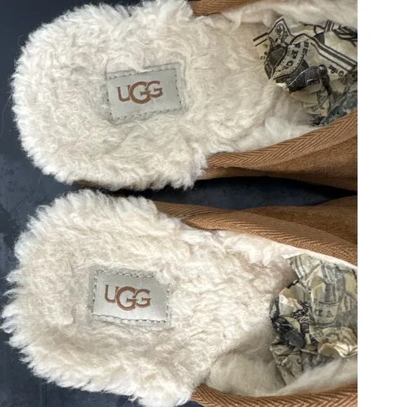 Ugg Little Girls Keegan Slippers Shearling Lined Chestnut Size 13 Slide Slipper