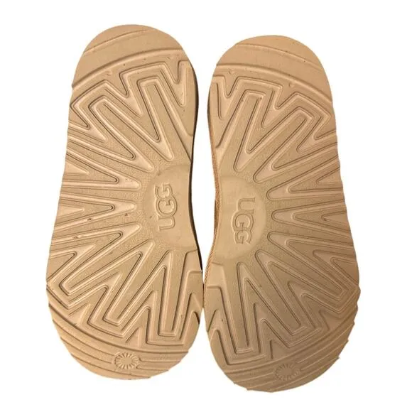 Ugg Little Girls Keegan Slippers Shearling Lined Chestnut Size 13 Slide Slipper