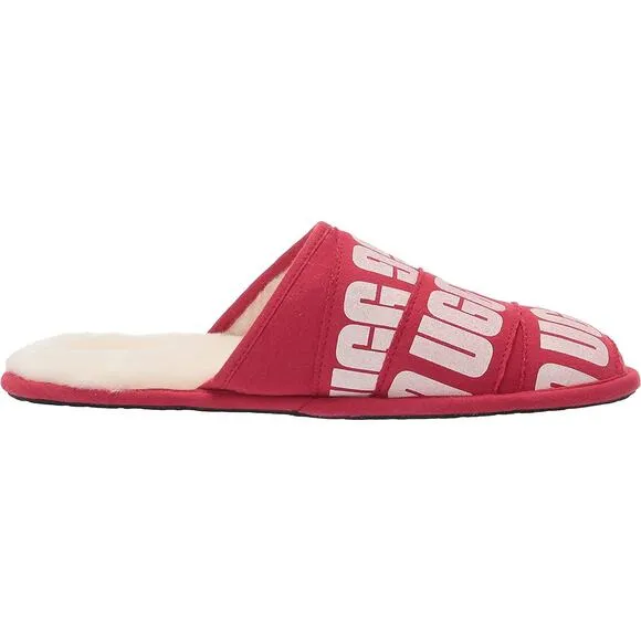 UGG Men Slip On Mule Slippers Scuff Graphic Band Size US 8 Samba Red White
