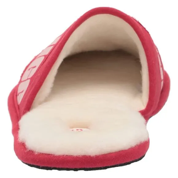 UGG Men Slip On Mule Slippers Scuff Graphic Band Size US 8 Samba Red White