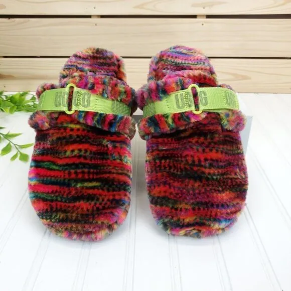 UGG Men's Fluff It Pixelate Faux Fur Slippers Size 9
