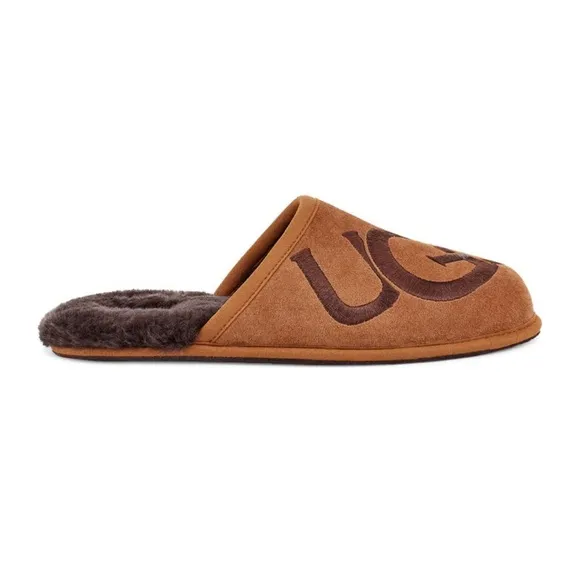 🆕UGG® Men’s Logo Scuff Slipper Chestnut Sz 10