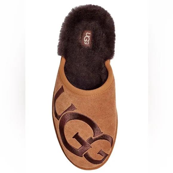 🆕UGG® Men’s Logo Scuff Slipper Chestnut Sz 10