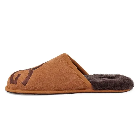 🆕UGG® Men’s Logo Scuff Slipper Chestnut Sz 10