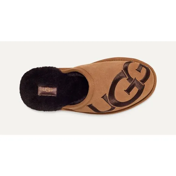 UGG Men's Scuff Logo II Chestnut Espresso Brown Slippers Men's Size 11 RARE
