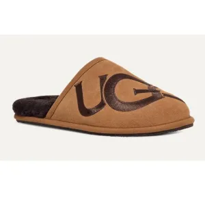 UGG Men's Scuff Logo II Chestnut Espresso Brown Slippers Men's Size 11 RARE
