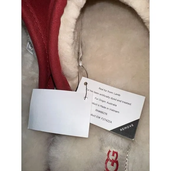UGG Men's Scuff Logo Slippers Slip-on Red White US Size 12 new!