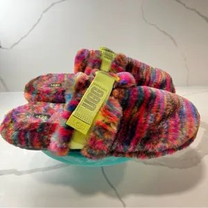 Ugg Men’s slippers size 12 super soft faux fur pixelated print boho‎ cozy