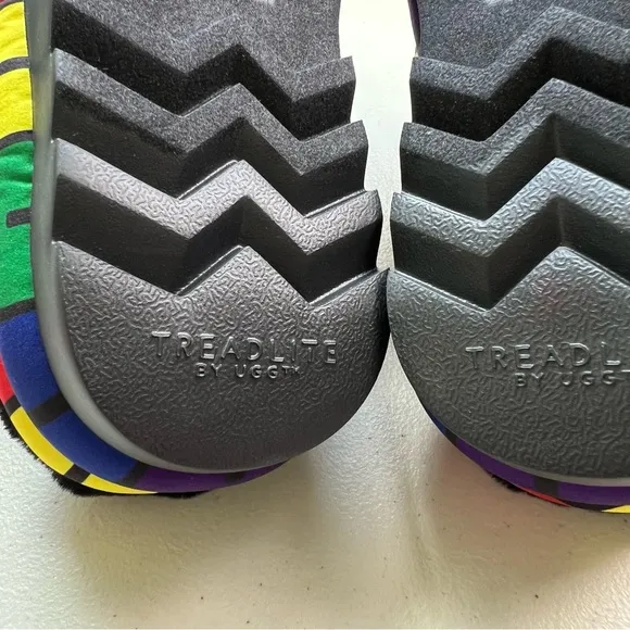Ugg NWOB Logo Pride Maxi Slide Multicolor Rainbow Slip On SZ 7 Platform …