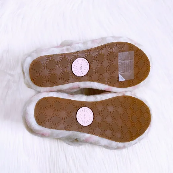 UGG Oh Yeah Panther Print Slide Sandal Slippers In White