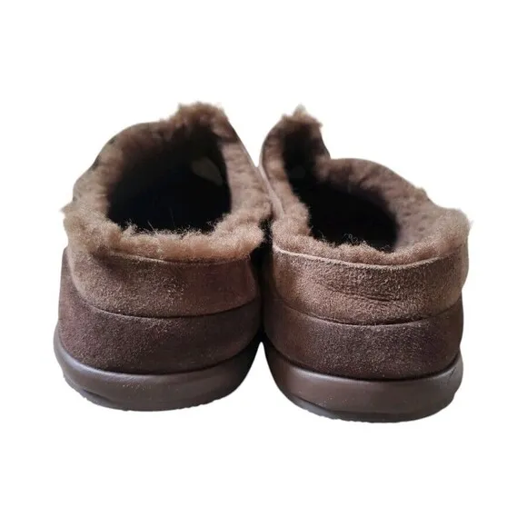 UGG Parkdale Clog Brown Suede Sheepskin Slippers Men US 14/ EUR 48.5 Real Fur