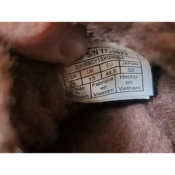 UGG Parkdale Clog Brown Suede Sheepskin Slippers Men US 14/ EUR 48.5 Real Fur