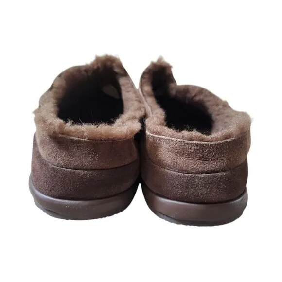 UGG Parkdale Clog Brown Suede Sheepskin Slippers Men US 14/ EUR 48.5 Real Fur