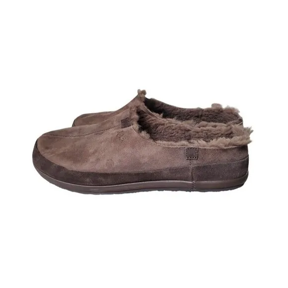 UGG Parkdale Clog Brown Suede Sheepskin Slippers Men US 14/ EUR 48.5 Real Fur