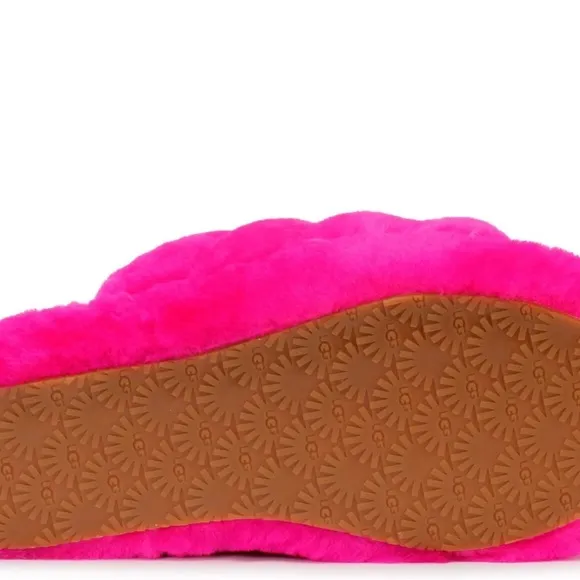 UGG Pink Fluff Yeah stay put strap slide slippers toddlers sz 10