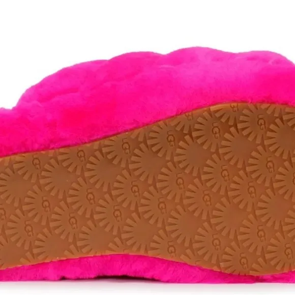 UGG Pink Fluff Yeah stay put strap slide slippers toddlers sz 10