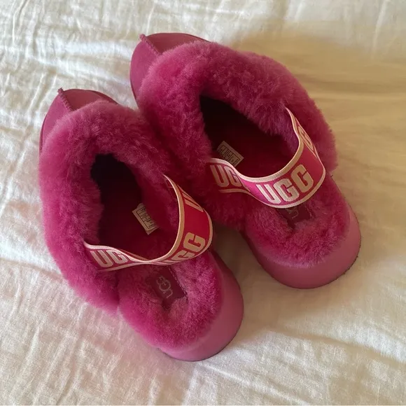 UGG Pink Platform Slip-On Slippers