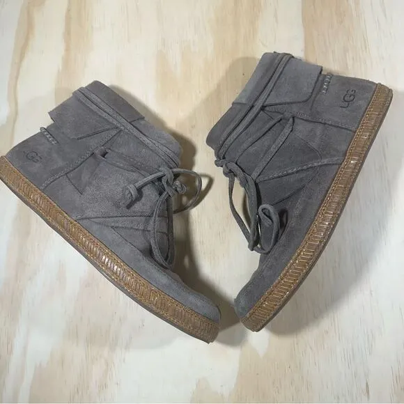 UGG Reid Suede Lace Wrap Around Ankle boots Women’s Size 6.5
