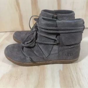 UGG Reid Suede Lace Wrap Around Ankle boots Women’s Size 6.5