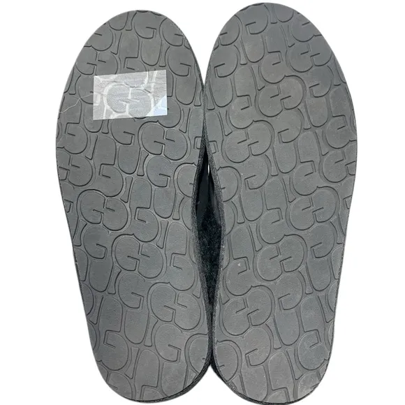 UGG SCUFFETTE II Floral Foil Slippers SZ 9 US black and sliver