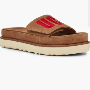 UGG Slides Slippers Women’s LATON Brown / Red  Suede slide Shoes Size 7