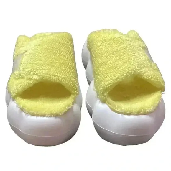 Ugg Sugarcloud Womens 9 Slide Platform Sandals Yellow Terry Slippers Shoes NEW