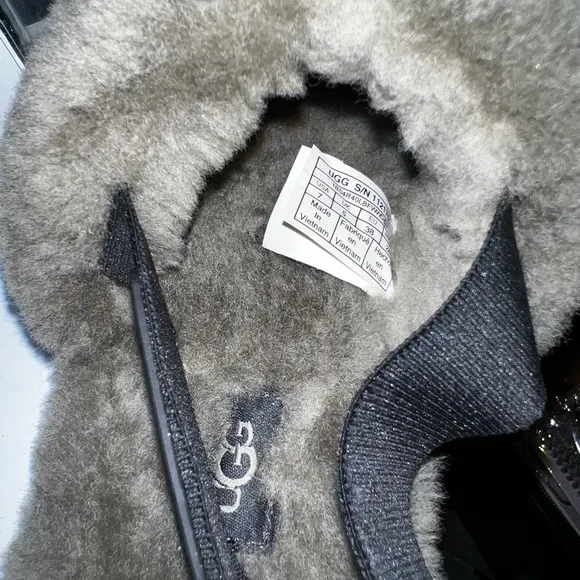 UGG Super Fluff Shearling Fur Slippers!  Back Strap NEW!